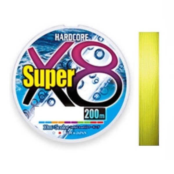 Шнур Duel Hardcore Super X8 200m Hi-Vis Yellow 5.8kg 0.13mm #0.6
