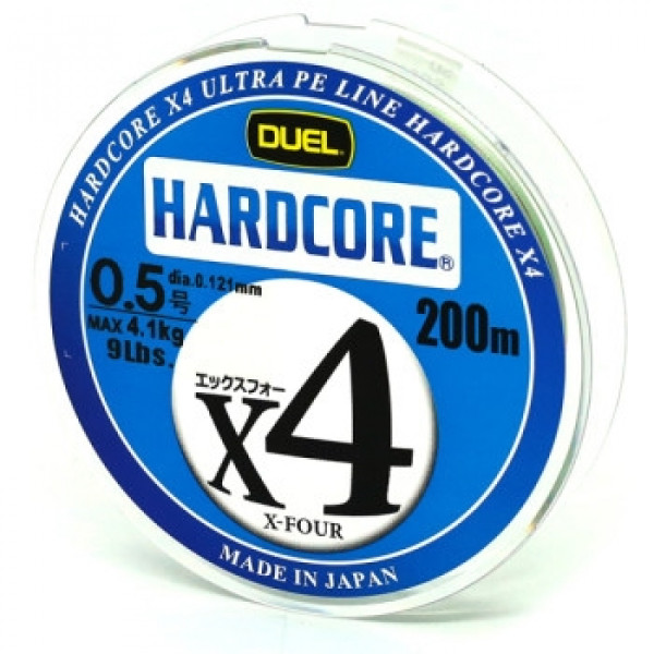 Шнур Duel Hardcore X4 200m 3.2kg Multicolor #0.5