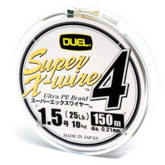 Шнур Duel Super X-Wire 4 150m 0.21mm 10kg Silver #1.5