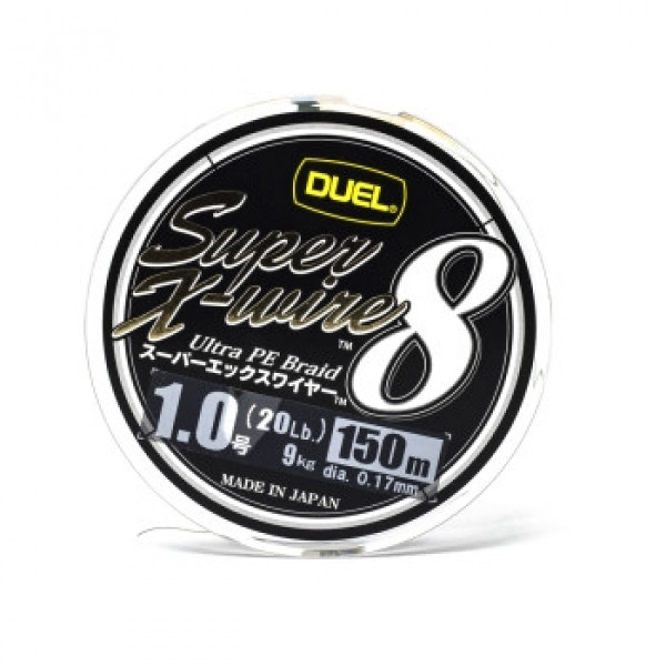 Шнур Duel Super X-Wire 8 150m 0.17mm 9.0kg 5Color Yellow Marking #1.0