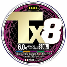 Шнур Duel Tx8 300m 5Color 43.1kg 0.42mm #6.0