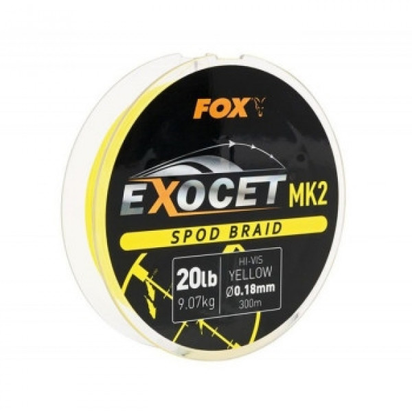 Шнур Exoset MK2 Spod Braid 0,18 mm 20lb x 300m Yellow