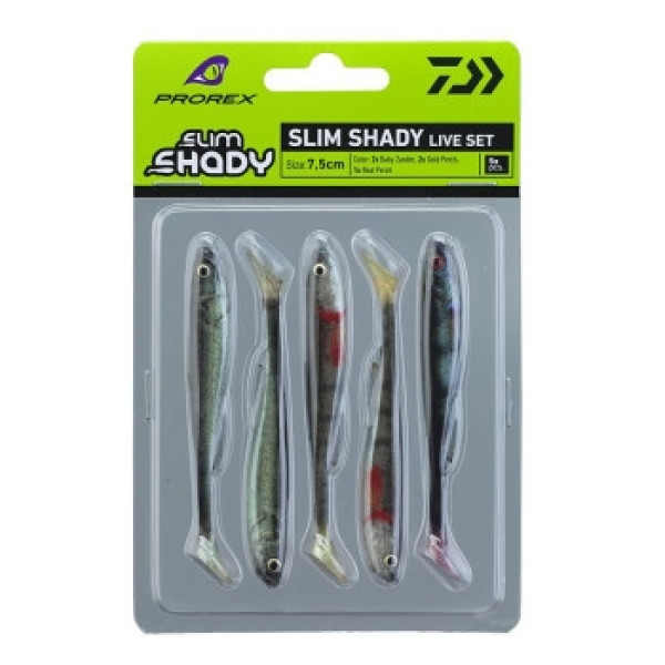 Силикон Daiwa Prorex Real Slim Shady Live Set 75mm 3.3g 5pcs #Live Set