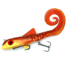 Силікон Dragon Helix PRO 100g/3 1/2 oz 9" 22.5cm 1pcs #Super Yellow/Mot.Oli Red Glitter