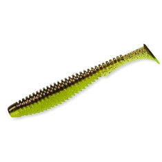 Силікон FishUp U-Shad 4" 8pc #203 Green Pumpkin/Flo Chartreuse