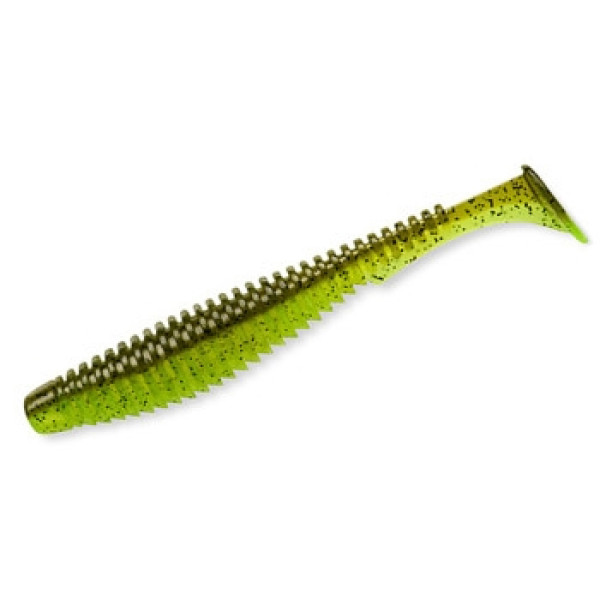 Силікон FishUp U-Shad 4" 8pc #204 Green Pumpkin/Chartreuse