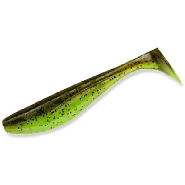 Силікон FishUp Wizzle Shad 3" 8pc #204 Green Pumpkin/Chartreuse