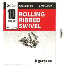 Вертлюг Gurza Rolling Ribbed Swivel BN #10 10pc Вертлюг Gurza Rolling Ribbed Swivel BN #10 10pc