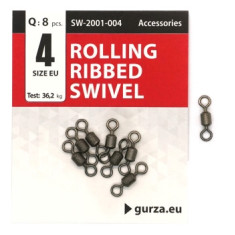 Вертлюг Gurza Rolling Ribbed Swivel BN #4 8pc Вертлюг Gurza Rolling Ribbed Swivel BN #4 8pc