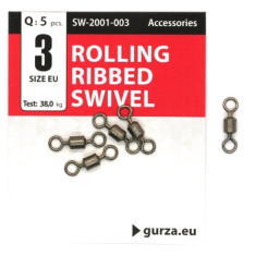 Вертлюг Gurza Rolling Ribbed Swivel BN #3 5pc Вертлюг Gurza Rolling Ribbed Swivel BN #3 5pc