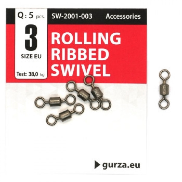 Вертлюг Gurza Rolling Ribbed Swivel BN #3 5pc