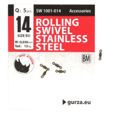 Вертлюг Gurza Rolling Swivel Stainless Steel BN #14 test 15kg 5pc Вертлюг Gurza Rolling Swivel Stainless Steel BN #14 test 15kg 5pc