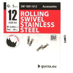 Вертлюг Gurza Rolling Swivel Stainless Steel BN #12 test 20kg 5pc Вертлюг Gurza Rolling Swivel Stainless Steel BN #12 test 20kg 5pc