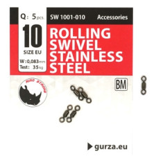 Вертлюг Gurza Rolling Swivel Stainless Steel BN #10 test 35kg 5pc Вертлюг Gurza Rolling Swivel Stainless Steel BN #10 test 35kg 5pc