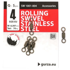 Вертлюг Gurza Rolling Swivel Stainless Steel BN #4 test 70kg 5pc Вертлюг Gurza Rolling Swivel Stainless Steel BN #4 test 70kg 5pc