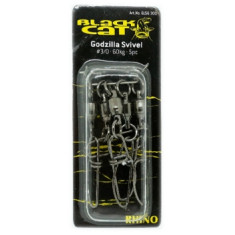 Вертлюг із застібкою Black Cat 62mm Godzilla Swivel 3/0 5pcs