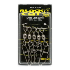 Вертлюг із застібкою Black Cat №3/0 Cross Lock 70kg 5pc
