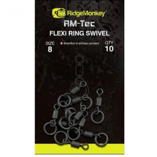 Вертлюжок RidgeMonkey RM-Tec Flexi Ring Swivel #8 (10 шт/уп)