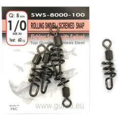 Застібка Gurza з вертлюгом Rolling swivel/Screwed Snap BN #1/0 5pc