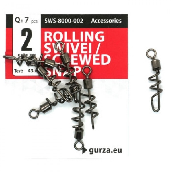 Застежка Gurza с вертлюгом Rolling swivel/Screwed Snap BN #2 7pc