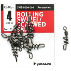 Застібка Gurza з вертлюгом Rolling swivel/Screwed Snap BN #4 10pc