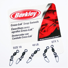 Застібка з вертлюжком Berkley Mc Mahon Cross-Lok Snap/Swivels 010 40lb 5шт Black