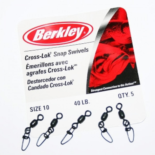 Застібка з вертлюжком Berkley Mc Mahon Cross-Lok Snap/Swivels 010 40lb 5шт Black