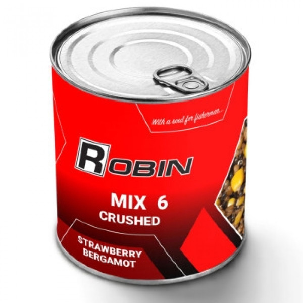 Зерновая смесь дробленная Robin MIX-6 900ml ж/б Клубника-Бергамот