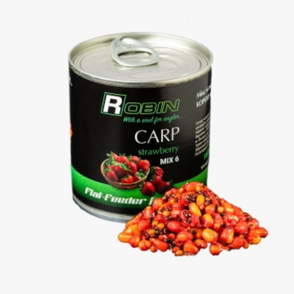 Зерновая смесь Robin MIX-6 200ml ж/б Карп Клубника