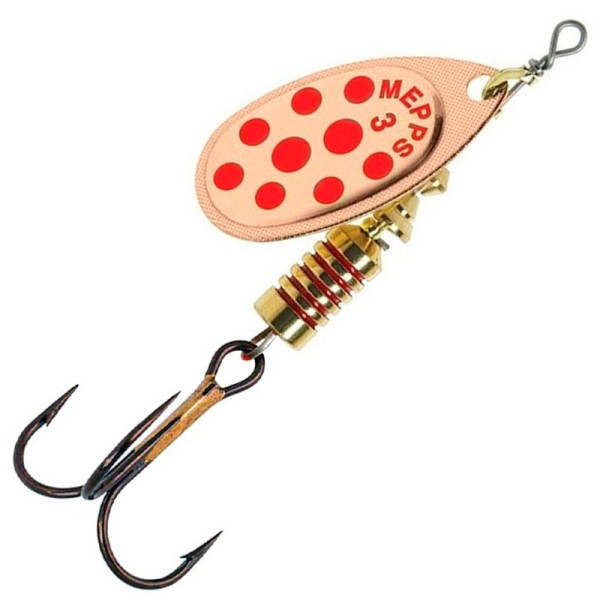 Spoon spinner Mepps Aglia Decoree No. 3 Copper Red Dots 6.5g
