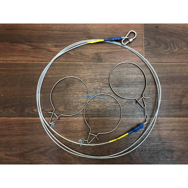 Кукан fish-master ручной работы тросс 3м 3 карабина