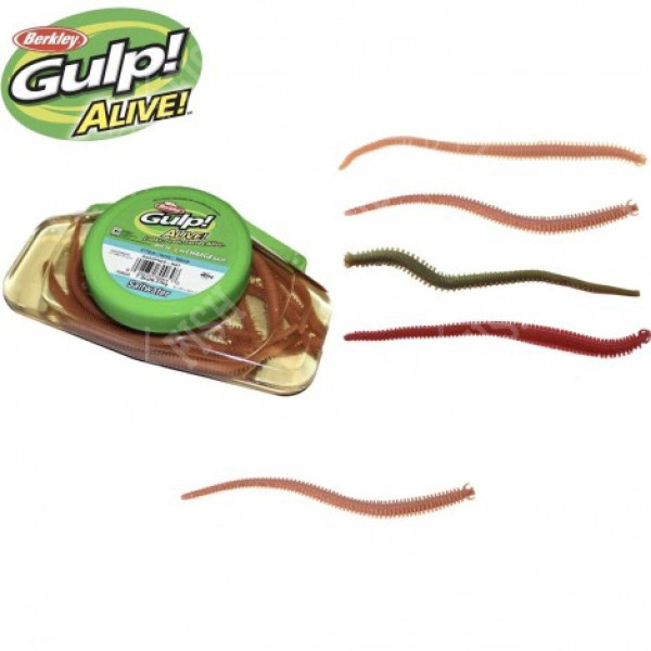 GULP! ALIVE! SANDWORM BROWN FLECK 6