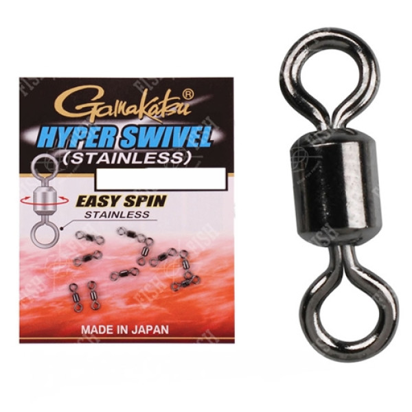 Вертлюжок Gamakatsu Hyper Swivel №8 28kg (8шт/уп) к:black Вертлюжок Gamakatsu Hyper Swivel №8 28kg (8шт/уп) к:black
