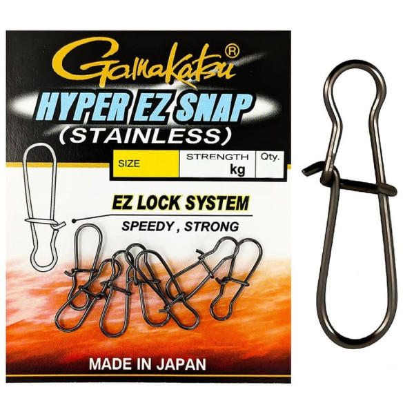 Застежка Gamakatsu Hyper EZ Snap №3 35kg (7шт/уп) ц:black
