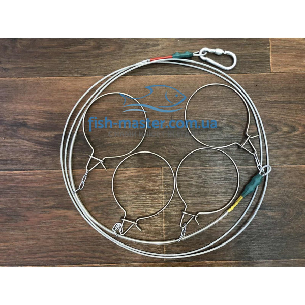 Кукан fish-master ручной работы тросс 3м 4 карабина ma08