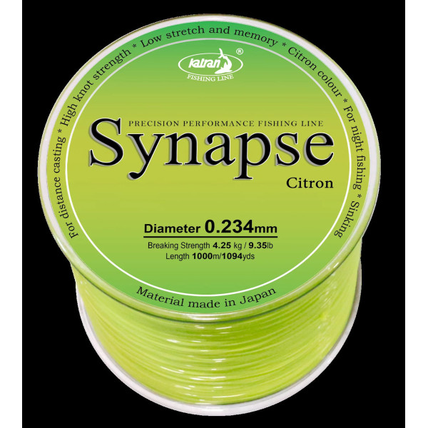 Леска Katran Synapse Citron 1000m (лимон.) 0.286mm 13.25lb/6kg