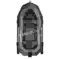 B-300NP Bark three-seater inflatable boat with outboard transom and fender, rowing