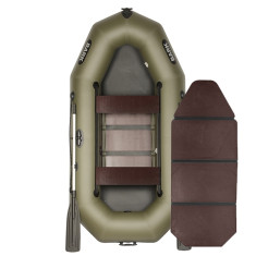 Надувная лодка ПВХ Bark B-260D гребная, двухместная со слань-книжкой