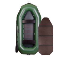 Надувная лодка ПВХ Bark B-300 гребная, трехместная со слань-книжкой