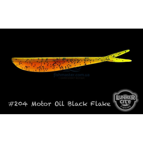 Силикон Lunker City Fin-S Fish 10/BG 5" #204 Motor Oil Black Flake