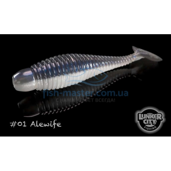 Силикон Lunker City Grubster 10/BG 2" #001 Alewife