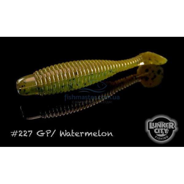 Силикон Lunker City Grubster 10/BG 2" #227 Green Pumpkin/Watermelon