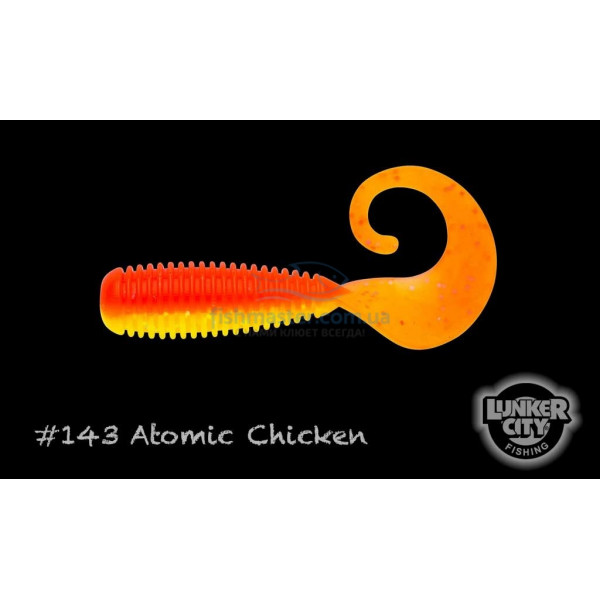 Силікон Lunker City Monkey Grub 8 / BG 4 "# 143 Atomic Chicken