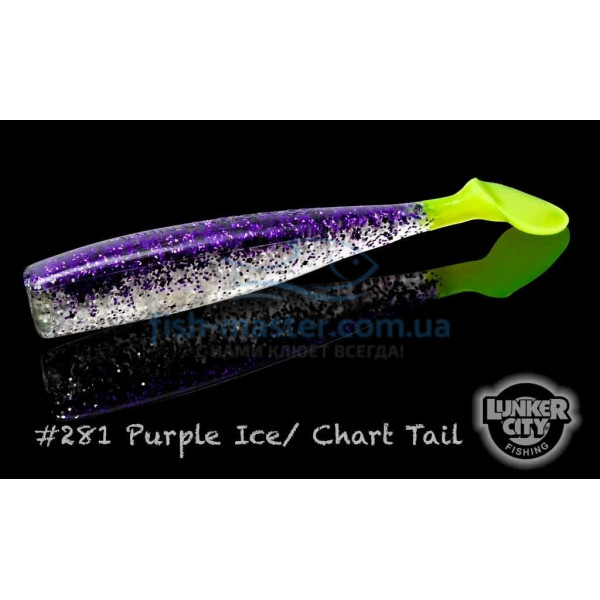 Силікон Lunker City Shaker 8 / BG 3.25 "# 281 Purple Ice Chartreuse Tail