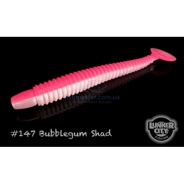 Силикон Lunker City Swimming Ribster 10/BG 4" #147 BUBBLEGUM SHAD
