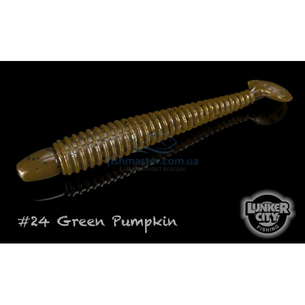 Силикон Lunker City Swimming Ribster 10/BG 4" #24 GREEN PUMPKIN