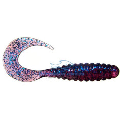 Silicone Manns Twister 038 M-038 EG lilac with blue glitter 70mm 20pcs / pack