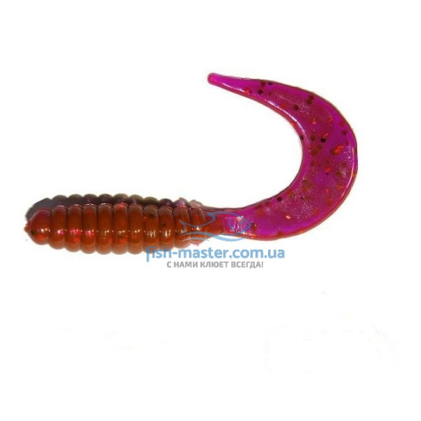 Силикон Manns Twister 038 M-038 EV ультра-фиолетовый хамелеон с блесткой 70мм 20шт/уп