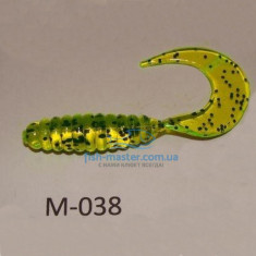 Silicone Manns Twister 038 M-038 CHP green transparent with black dot 70mm 20pcs / pack