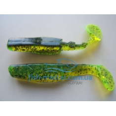 Silicone Manns Predator 3 M-066 RT BB CHP red tail, black back, lettuce transparent with black t 80mm